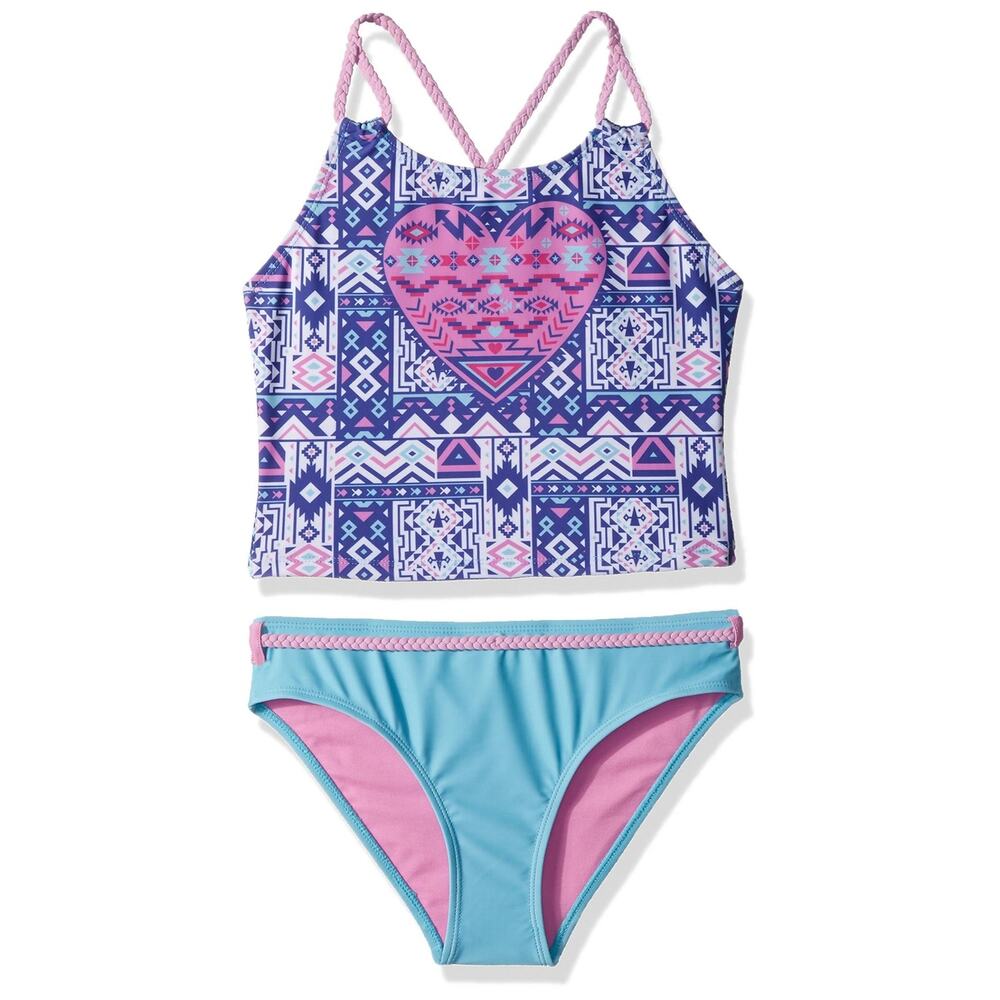 YMI Girls' Who's Cute Tankini Swim Set Turquoise Size 14